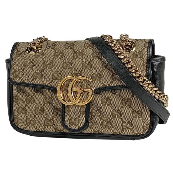 Gucci Bags Gucci Gg Pattern Marmont Chain Shoulder Bag Double G
